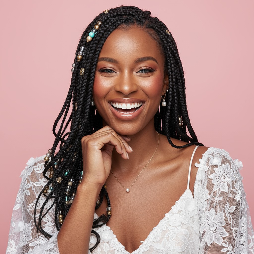 Knotless Box Braids with Beads Ideas